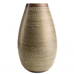HONORE - Vase alu L40cm H70cm vert vieilli motifs arabesques fleuris