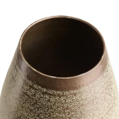 HONORE - Vase alu L40cm H70cm vert vieilli motifs arabesques fleuris
