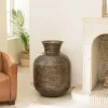 HONORE - Vase alu L53cm H75cm couleur laiton noir antique effet martelé