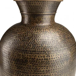 HONORE - Vase alu L53cm H75cm couleur laiton noir antique effet martelé
