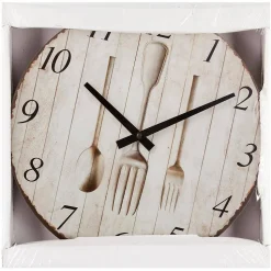 Horloge - bois - D28 cm - Noir- Atmosphera