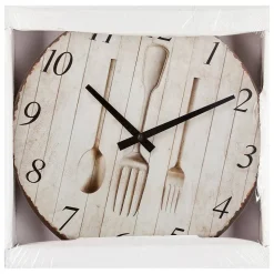 Horloge - bois - D28 cm - Noir- Atmosphera