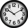 Horloge bord arrondi - D22 cm - Noir- Atmosphera