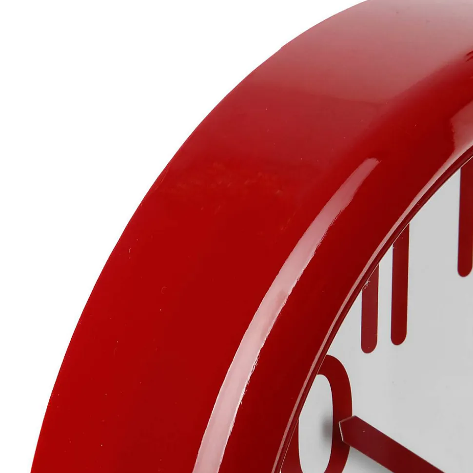 Horloge bord arrondi - D22 cm - Noir- Atmosphera