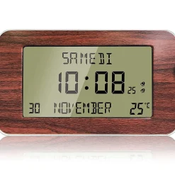 Horloge Digitale FISHTEC Wood Lamp Silver