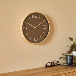 Horloge Ellis marron tonka D30cm - Atmosphera