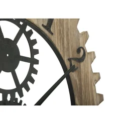 Horloge en bois et métal Ingranaggio 60x4 cm