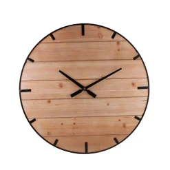 Horloge en bois et métal noir 60cm