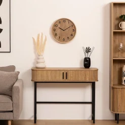 Horloge Ivana - bois et verre - D38 cm - Atmosphera