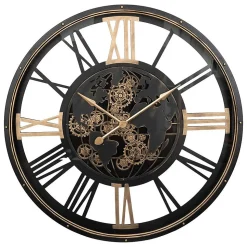 Horloge mécanique Clark métal noir D110cm - Atmosphera