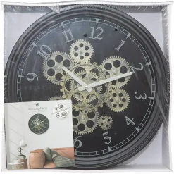 Horloge mécanique noire - métal D37 cm - Atmosphera