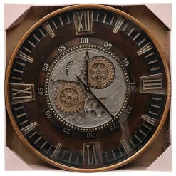 Horloge mécanique Yoni métal marron D59cm - Atmosphera
