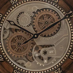 Horloge mécanique Yoni métal marron D59cm - Atmosphera
