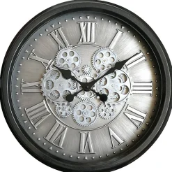 Horloge murale avec mécanisme apparent argent Ø52.5cm