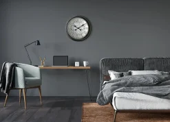 Horloge murale avec mécanisme apparent argent Ø52.5cm