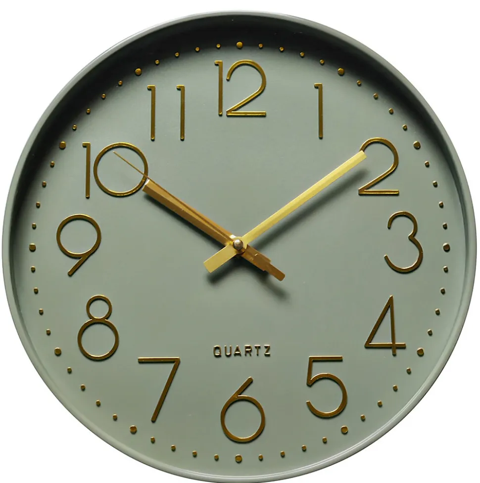 Horloge murale color block vert kaki ⌀30,5cm Emdedesign
