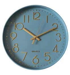 Horloge murale color block bleu océan Ø30,5cm Emdedesign