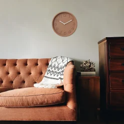 Horloge murale design orange terracotta ⌀30 x ep.4,5cm