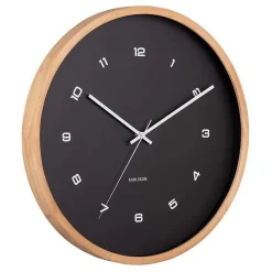 Horloge murale en bois Modesta Noir