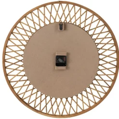 Horloge murale en rotin contreplaqué naturel blanc 61.5x2.5x61.5 cm