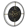 Horloge murale industrielle en métal - D. 70 cm - Noir et doré - SEDONA