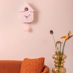 Horloge murale moderne Cuckoo Rose pâle