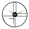 Horloge Murale Moderne Noir Jaune Métal Design Minimal pour Maison Bureau