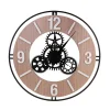 Horloge murale ronde en métal noir 57cm