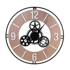 Horloge murale ronde en métal noir 57cm