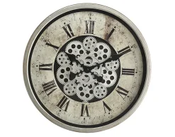 Horloge murale ronde métal usé grise Ø.46 cm
