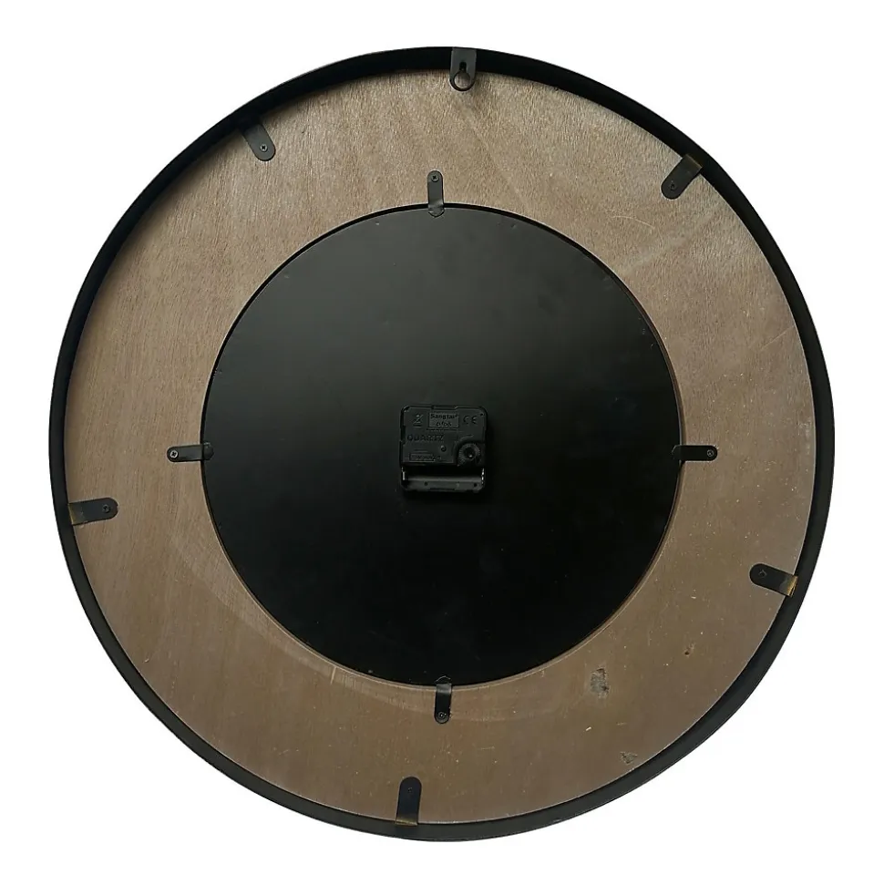 Horloge Murale Vintage Blanc Brun Noir Mdf Métal Analogique