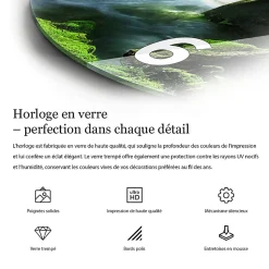 Horloge murale Wallfluent fi30 cm Avec chiffres Aiguilles blanches Art moderne beige 1 pcs
