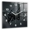 Horloge murale Wallfluent 60x60 cm Avec chiffres Aiguilles blanches Abstraction noire 1 pcs