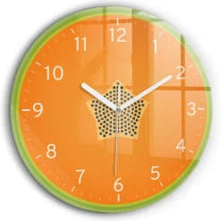 Horloge murale Wallfluent fi60 cm Aiguilles blanches Papaye 1 pcs