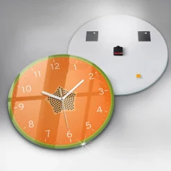 Horloge murale Wallfluent fi60 cm Aiguilles blanches Papaye 1 pcs