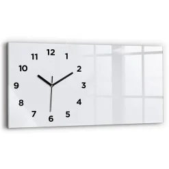 Horloge murale Wallfluent 60x30 cm Avec chiffres Aiguilles noires Blanc cassé 1 pcs
