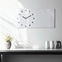 Horloge murale Wallfluent 60x30 cm Avec chiffres Aiguilles noires Blanc cassé 1 pcs
