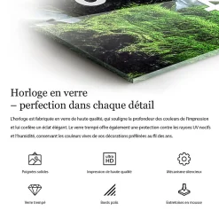 Horloge murale Wallfluent 30x30 cm Avec chiffres Aiguilles noires Rouge 1 pcs