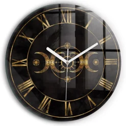 Horloge murale Wallfluent fi30 cm Aiguilles blanches Chiffres romains dorés 1 pcs
