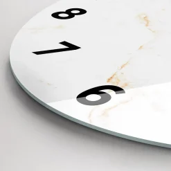 Horloge murale Wallfluent fi30 cm Avec chiffres Aiguilles noires Marbre élégant 1 pcs