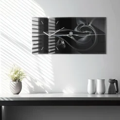 Horloge murale Wallfluent 60x30 cm Aiguilles blanches Fumée abstraite 1 pcs