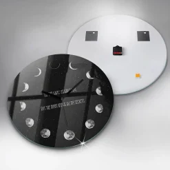 Horloge murale Wallfluent fi60 cm Aiguilles noires Phases de la Lune et inscription 1 pcs