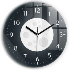Horloge murale Wallfluent fi60 cm Aiguilles noires Pleine Lune 1 pcs