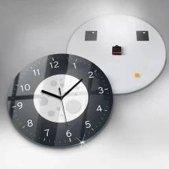 Horloge murale Wallfluent fi60 cm Aiguilles noires Pleine Lune 1 pcs