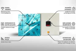 Horloge murale Wallfluent 30x30 cm Avec chiffres Aiguilles noires Orange 1 pcs