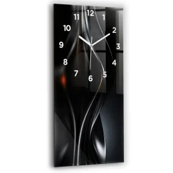 Horloge murale Wallfluent 30x60 cm Avec chiffres Aiguilles blanches Abstraction 1 pcs