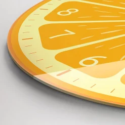 Horloge murale Wallfluent fi60 cm Aiguilles noires Orange juteuse 1 pcs