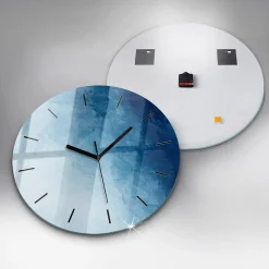 Horloge murale Wallfluent fi60 cm Aiguilles noires Dégradé bleu 1 pcs