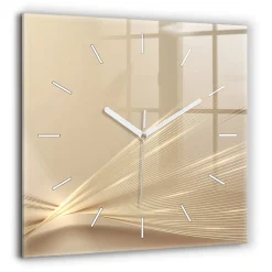 Horloge murale Wallfluent 60x60 cm Aiguilles blanches Lumière abstraite 1 pcs
