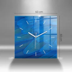 Horloge murale Wallfluent 60x60 cm Aiguilles blanches Lumière abstraite 1 pcs